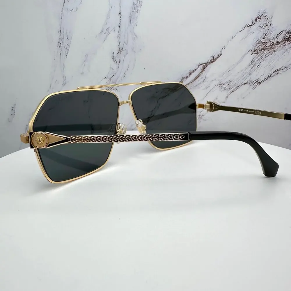 NEW VERSACE Gold Metal Sunglasses